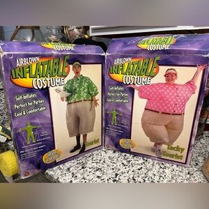 Inflatable Fun Friendly Tourist Suit Costumes SET Man & Woman Halloween Cosplay